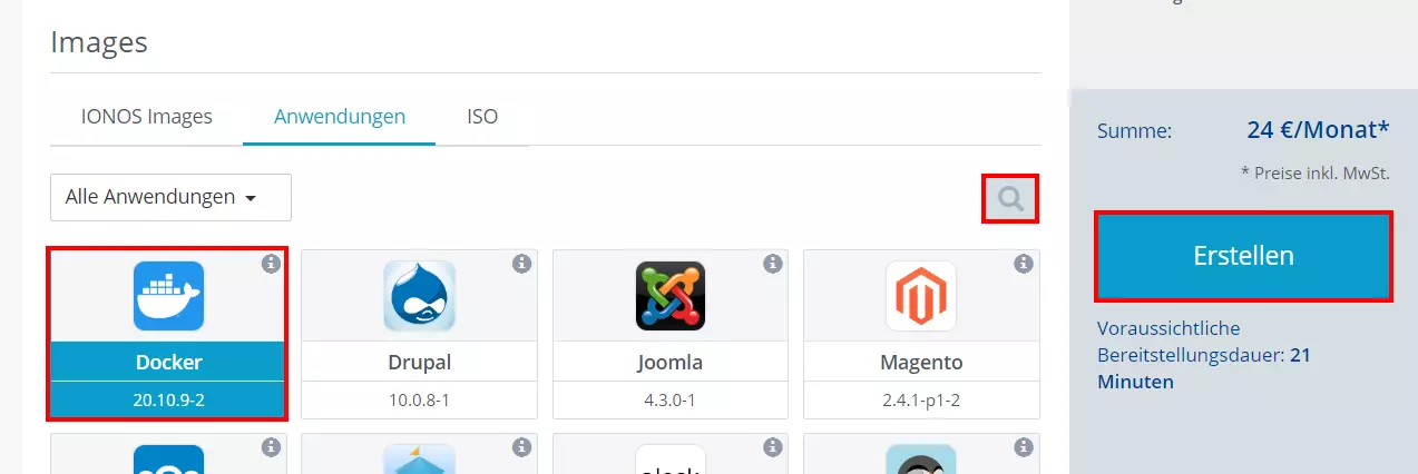 IONOS Cloud Apps: Docker