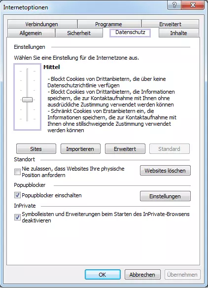 Internet Explorer: Cookies aktivieren