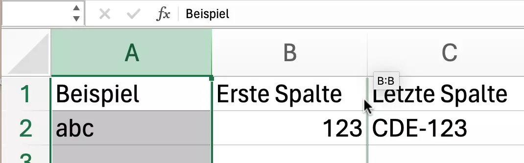 Excel: Spalte verschieben