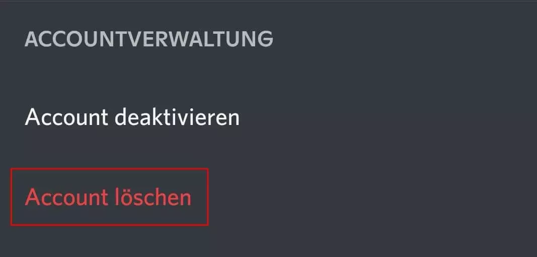 Discord Account-Verwaltung in der App