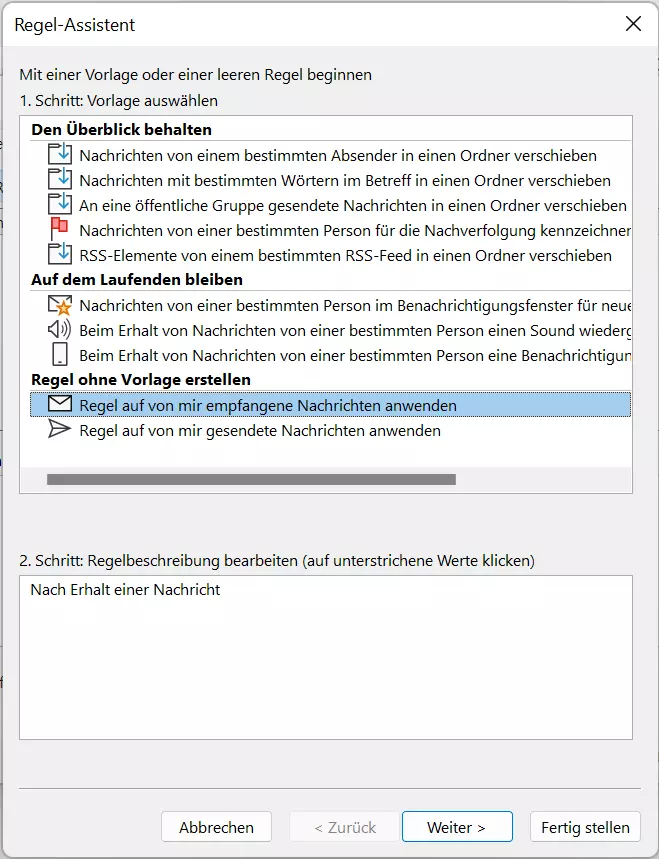 Outlook 365: Der Regel-Assistent