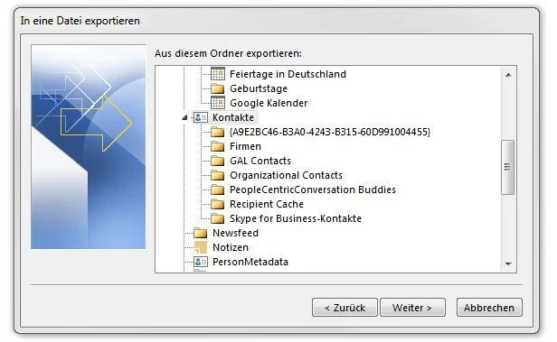 Ordnerübersicht in Outlook 365