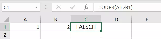 Excel-ODER-Funktion mit einfachem Argument