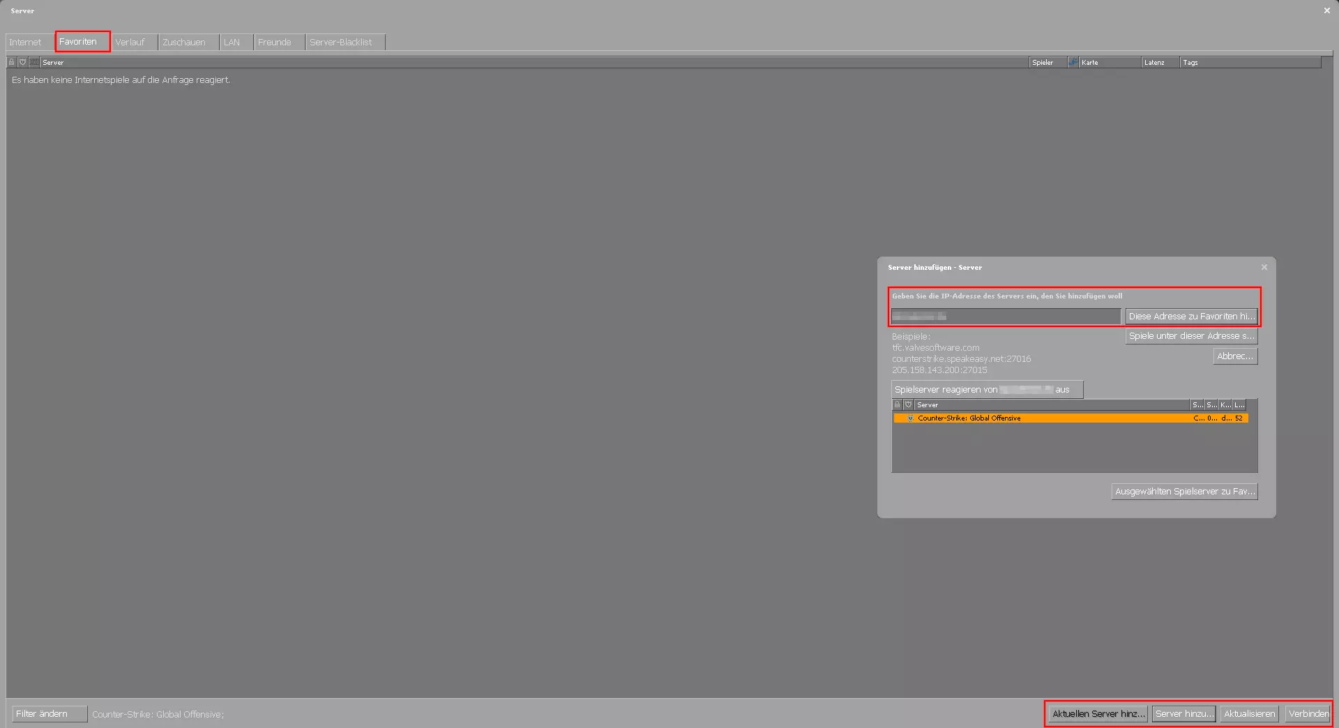 CS:GO: Server hinzufügen im Community-Server-Browser