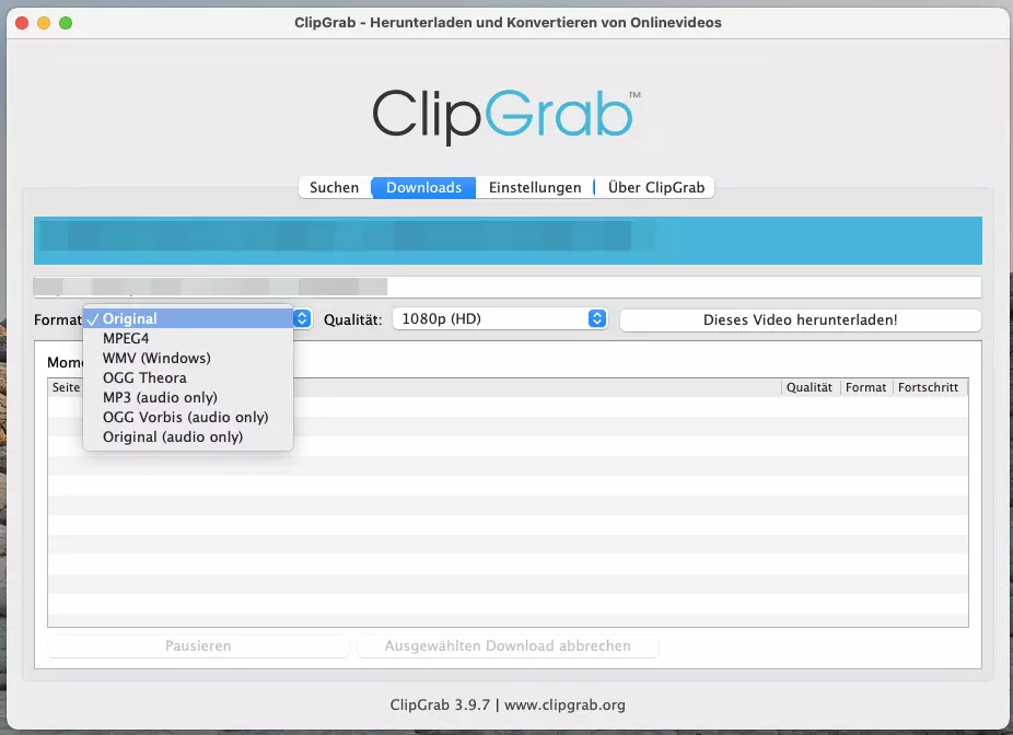 Screenshot ClipGrab