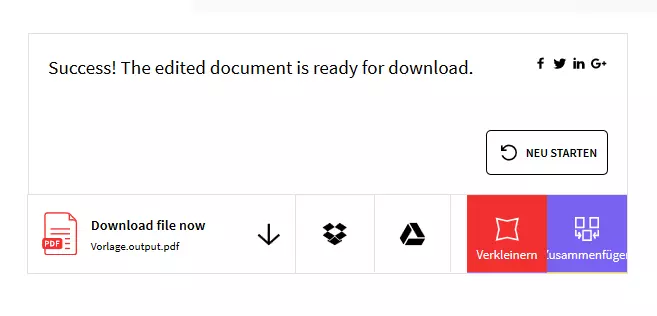 Downloaden und Konvertieren der bearbeiteten PDF-Datei