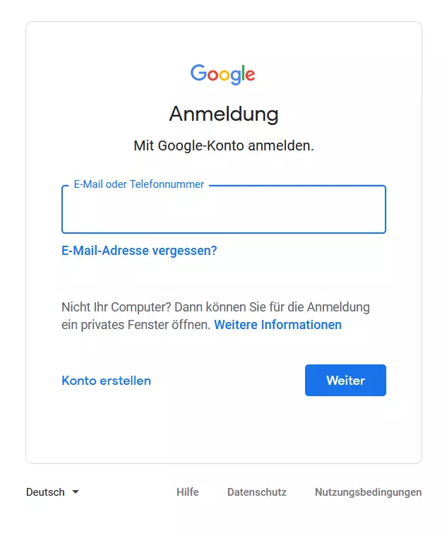 Google-Account: Anmeldung und Registrierung