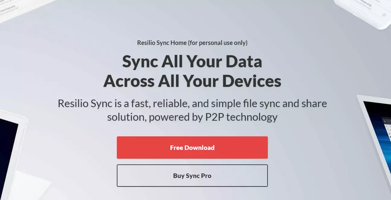 Resilio Sync Home Übersichtsseite