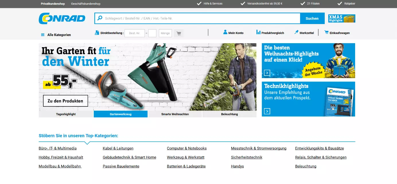 Der Onlineshop von Conrad