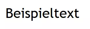 Das Wort „Beispieltext“ wird in der serifenlosen Schriftart Trebuchet MS dargestellt