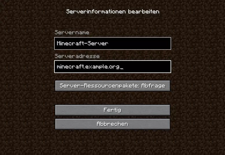 Server in Minecraft hinzufügen