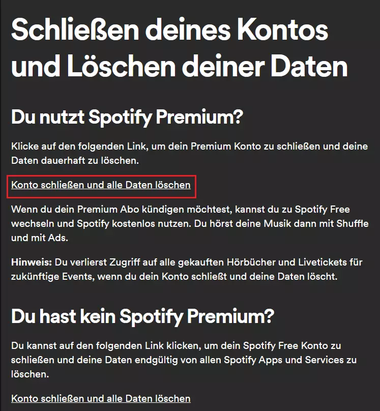 Spotify-Account löschen: Konto schließen und alle Daten löschen