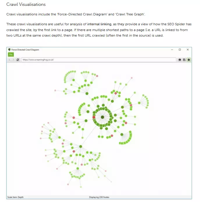 Crawl Visualisation im User Guide von Screaming Frog