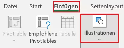 Excel-Menü: Illustrationen einfügen