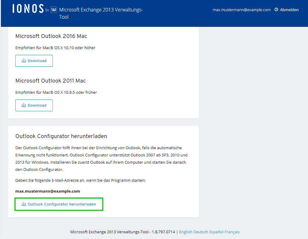 Microsoft Exchange 2013 in Outlook 2016 einrichten - IONOS ...