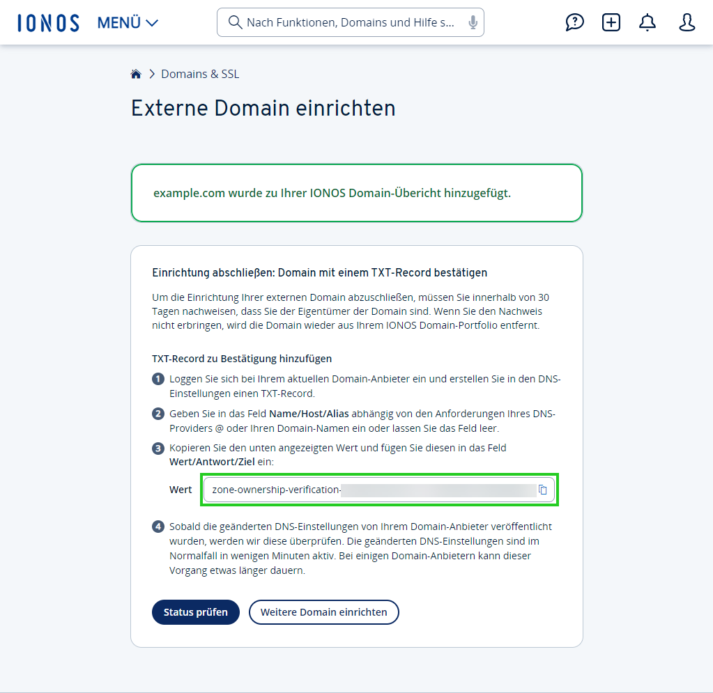 Externe Domain Einrichten Ausfuhrliche Anleitung Ionos Hilfe