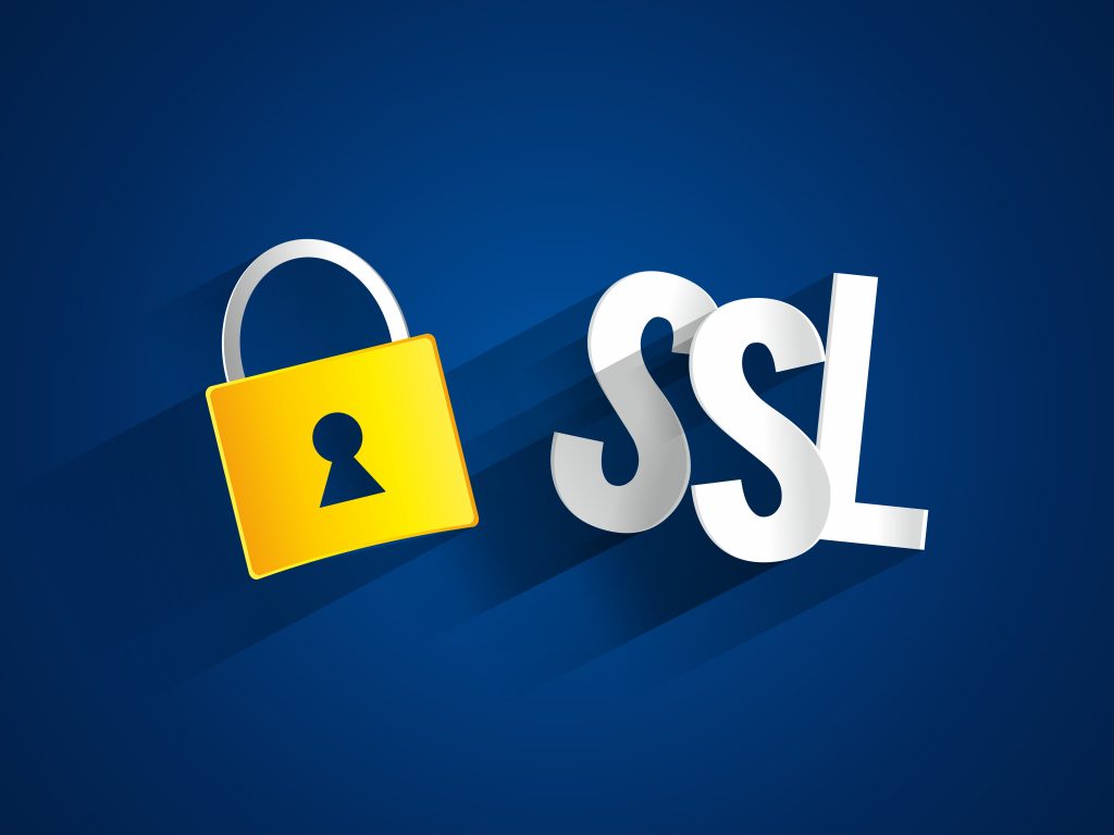 Secure Sockets Layer Logo mit Schlosssymbol with