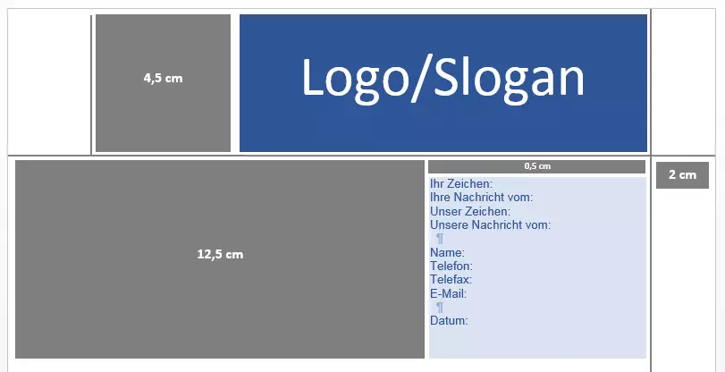 Normbrief gemäß DIN 5008: Infoblock